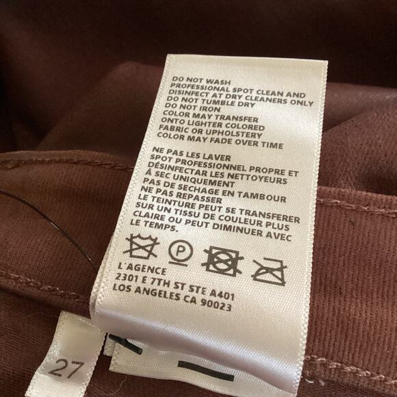 L’Agence Kendra High Rise Cropped Flare Jeans Dark Cinnamon Brown 27 - Picture 9 of 10